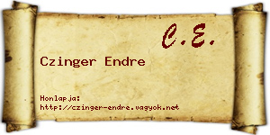 Czinger Endre névjegykártya